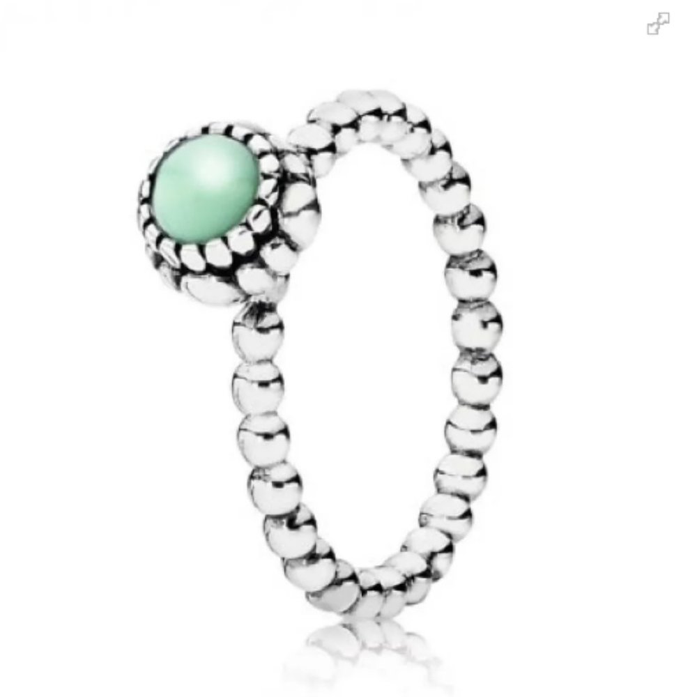 Pandora beaded chrysoprase may birthstone birthstone ring size 7